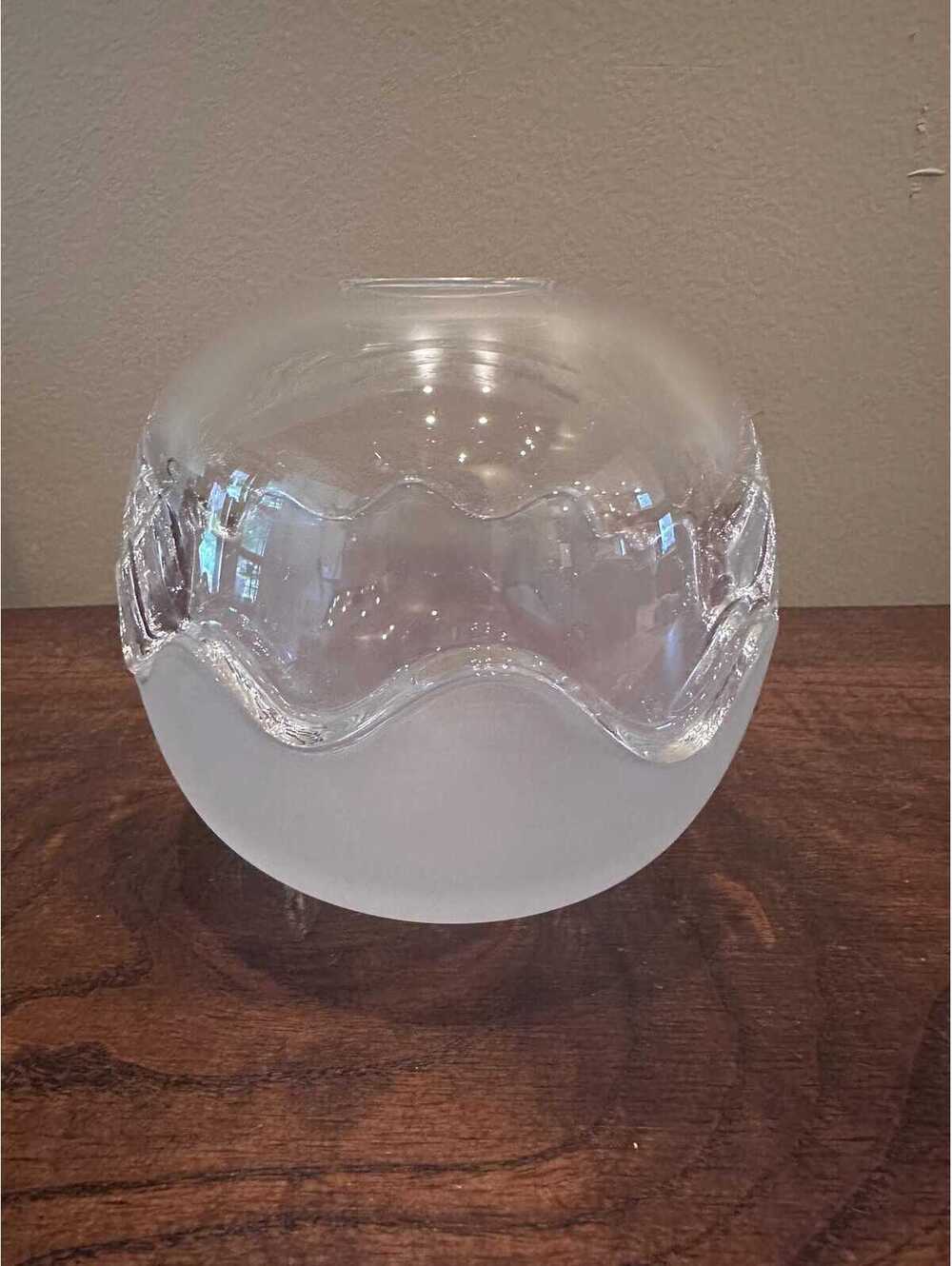 Holmegaard Denmark Michael Bang Frosted Art Glass Mixed Double Wave Bowls MCM - Picture 7 of 7
